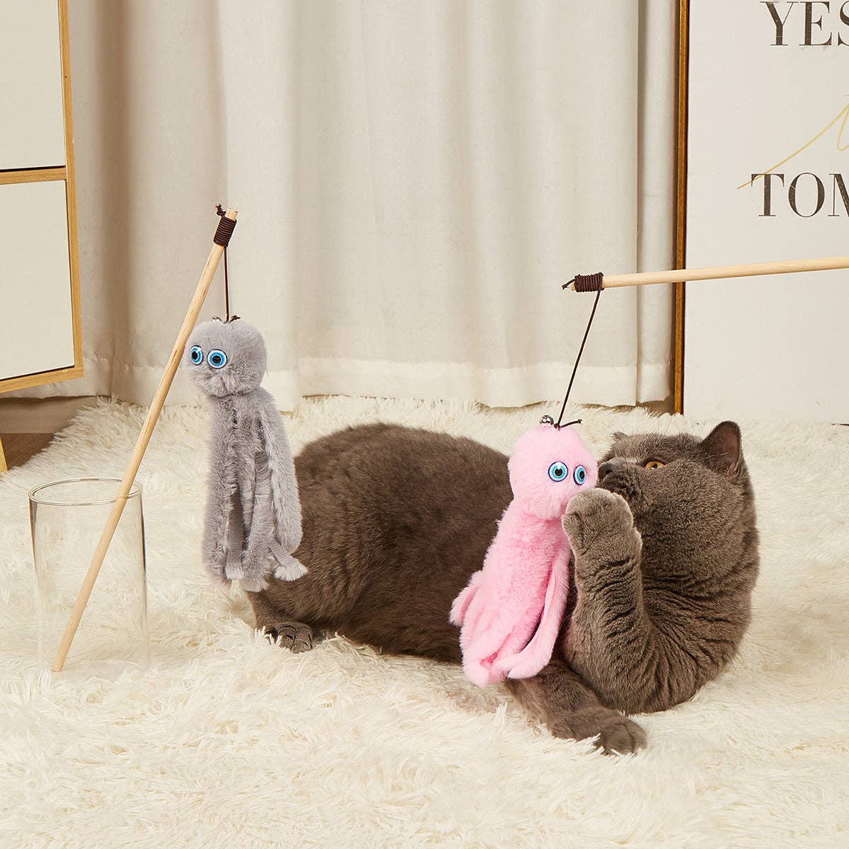 Moo - Octopus Cat Teaser Wand: Red