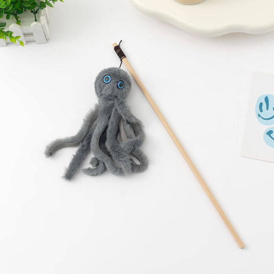 Moo - Octopus Cat Teaser Wand: Gray