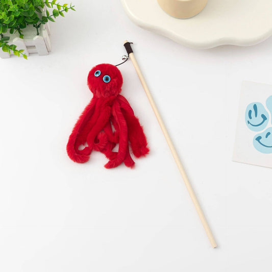 Moo - Octopus Cat Teaser Wand: Red